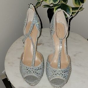 Elegant Silver High Heel Sandals